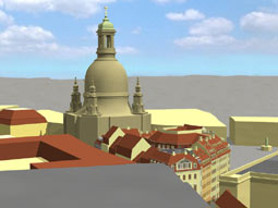 Archäologische Grabungen in Vorbereitung zum Bauprojekt der VVK Dresden, im Hintergrund: Coselpalais