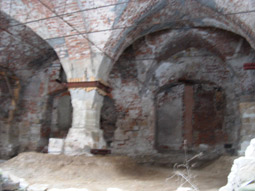 Spätgotisches Gewölbe im Erdgeschoß des Ostflügels