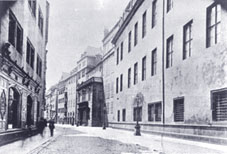 Schloßstraße mit Blick nach Süden, vor dem Umbau 1870