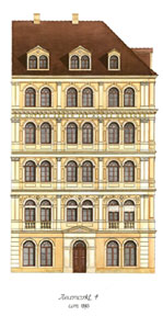Rekonstruktionszeichnung Neumarkt 4, um 1845