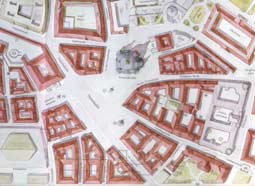 Stadtplan Historischer Palais und Bürgerhäuser um den Dresdner Neumarkt
